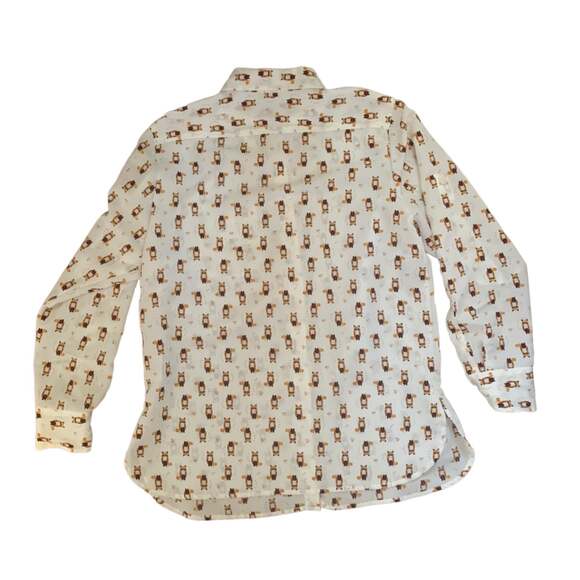 Ellen Tracy fox print button up shirt womens small animal cute print - Picture 2 of 6